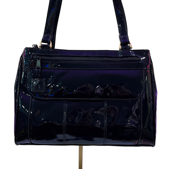 Gianni Bernini Handbags - Gianni Bernini Black Patent Leather Shoulder Bag